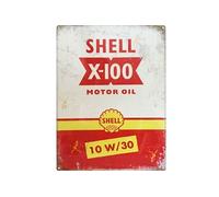 IMPACT ET STRATEGIE Grande Plaque métallique Shell - Blanc et Rouge - 30 x 40 cm