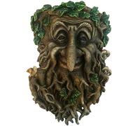 Grande plaque murale de jardin motif visage Treant. Plaque murale de jardin décorative avec un motif d'homme feuillu. 24 cm.