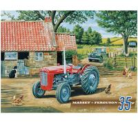 Grande plaque murale publicitaire en métal Massey Ferguson 35 Tracteur 20,3 x 30,5 cm