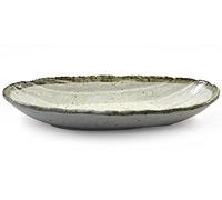 Grande Plaque Plat En Céramique Japonaise Pour Sushi Et Cuisine Asiatique - Grès Beige Glacé - 19cm