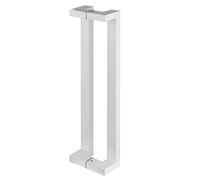 Grande poignée de porte de grange moderne en acier inoxydable 60, 80, 120, 150 cm, 2 côtés, design push-pull pour portes de douche et de terrasse (blanc crème)