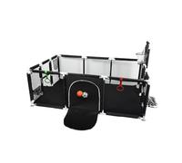 Grande Portable Enfants avec Ventouse Base Antidérapante, Modulable,Pliable,parc pour enfant en bas âge Avec Porte Zippée,50 Balles,Basketball Rack,Avec 4 Ventouses-180 * 120 * 66cm-Noir