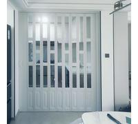 Grande porte accordéon 115 x 205 cm - Porte coulissante en accordéon avec poignées et verre acrylique pour bureau, couloir, camping-car - Solution intérieure peu encombrante