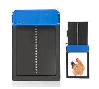Grande porte automatique de poulailler alimentée par piles avec minuteur et capteur de lumière, fonction anti-pincement intelligente, convient pour poules, canards, oies et autres volailles