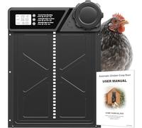 Grande porte de poulailler automatique en aluminium avec mode manuel et minuterie, anti-pincement et alimentation par piles, écran LCD pour poulets, canards et oies