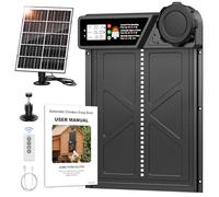 Grande porte de poulailler automatique, porte automatique en aluminium avec écran LCD, panneau solaire, télécommande