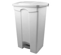 Grande poubelle de tri professionnelle à pédale solide - Blanc