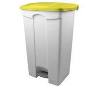 Grande poubelle de tri professionnelle à pédale solide - Jaune