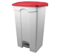 Grande poubelle de tri professionnelle à pédale solide - Rouge