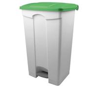 Grande poubelle de tri professionnelle à pédale solide - Vert