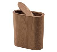 Grande poubelle en bois pour salle de bain, cuisine, bureau - Design ultra fin avec couvercle basculant - Corbeille durable pour une élimination efficace des déchets