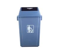 Grande Poubelle en Plastique pour Cuisine extérieure/intérieure, hôtel, Salle de Bain, poubelles, poubelles, conteneur à déchets avec Couvercle pivotant, Gris, Recyclage (Taille : 65 l) (Une Couleur)