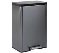 Rubbermaid Poubelle Elite à pédale inox 45L Gris charbon - Ouverture Mains Libres, Couvercle à Fermeture Lente, Finition Anti-Traces, Pour Cuisine, Bureau ou Garage - 2112520