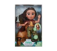 Grande Poupee Deluxe Raya guerrière 38 cm + Chapeau + Cape - Set pour Disney Princesse Raya dernier Dragon avec Carte Tigre - Jouet Fille