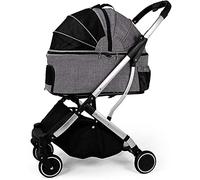 Grande poussette pour animaux de compagnie grand chariot pour chien et chien pliable grand espace portant 35KG poussette de voyage pour animaux de compagnie poussette pour chien chat (A) (B)