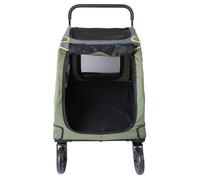 Grande Poussette pour Chien, Fenêtre Respirante, économie de Travail, Cadre Robuste, Poussette Pliante pour Chien en Plein Air (GREEN)