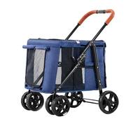 Grande poussette pour chien, sac de transport pliable à 4 roues avec berceau amovible et rangement spacieux, idéal pour les voyages et les activités de plein air pour les grands animaux de compagnie