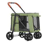 Grande poussette pour chien, sac de transport pliable à 4 roues avec berceau amovible, rangement spacieux pour animaux jusqu'à 30 kg, panier de voyage