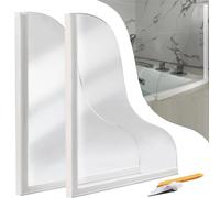Grande Protection Anti-éclaboussures en Acrylique Transparent pour baignoires - Protections d'angle Autocollantes avec Base en Silicone pour Salle de Bain, Cuisine, buanderie, Toilettes
