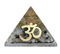 Grande pyramide d'orgone | Cristal de pyramide de pierre de lune arc-en-ciel | Grande pyramide d'orgonite OM | Guérison par l'énergie positive des pyramides d'organes