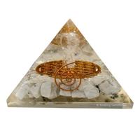 Grande pyramide d'orgone | Cristal de pyramide de pierre de lune arc-en-ciel | Pyramide d'orgonite d'ange gardien | Guérison par l'énergie positive des pyramides d'organes.