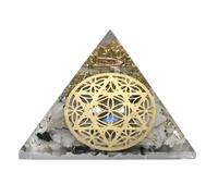 Grande pyramide d'orgone | Cristal de pyramide de pierre de lune arc-en-ciel | Pyramide d'orgonite étoile de David | Guérison par l'énergie positive des pyramides d'organes