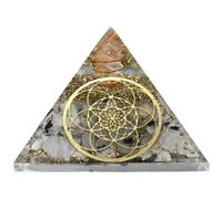Grande pyramide d'orgone | Cristal de pyramide de pierre de lune arc-en-ciel | Pyramide d'orgonite graine de vie | Guérison par l'énergie positive des pyramides d'organes