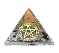 Grande pyramide d'orgone | Cristal de pyramide de pierre de lune arc-en-ciel | Pyramide Pentacle Orgonite | Guérison par l'énergie positive des pyramides d'organes
