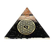 Grande pyramide d'orgone | Cristal de pyramide de shungite | Pyramide Orgonite Fleur de Vie OM | Guérison par l'énergie positive des pyramides d'organes