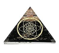 Grande pyramide d'orgone | Cristal de pyramide de tourmaline noire | Pyramide d'orgonite graine de vie | Guérison par l'énergie positive des pyramides d'organes