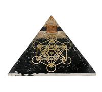 Grande pyramide d'orgone | Cristal de pyramide de tourmaline noire | Pyramide d'Orgonite Métatron | Guérison par l'énergie positive des pyramides d'organes
