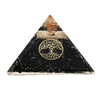 Grande pyramide d'orgone | Cristal de pyramide de tourmaline noire | Pyramide Orgonite Arbre de Vie | Guérison par l'énergie positive des pyramides d'organes.
