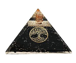 Grande pyramide d'orgone | Cristal de pyramide de tourmaline noire | Pyramide Orgonite Arbre de Vie | Guérison par l'énergie positive des pyramides d'organes.