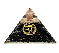 Grande pyramide d'orgonite | Cristal de tourmaline noire | Pyramide d'orgonite OM | Pyramides d'orgue à énergie positive de guérison