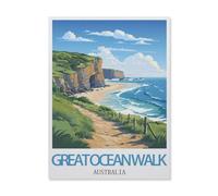 Grande Randonnée Océanique Australie，Puzzles Puzzle en Papier Abstrait 1000 Pièces Adultes Puzzles Haute Difficulté Cadeau d'apprentissage Créatif（38x26cm）-IF78
