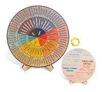 Grande roue de 26,9 cm - Tableau des émotions double face avec support, décoration en bois pour bureau de thérapie, conseiller scolaire, conseiller, thérapeute et décoration thérapeutique