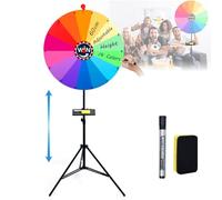 Grande Roue de la Fortune avec Trépied Hauteur Réglable 95-150cm Roue de Loterie avec Gomme et Marqueur Roue de Prize Wheel pour Fêtes Anniversaires Mariages Pendaisons de Crémaillère Noël (2#)