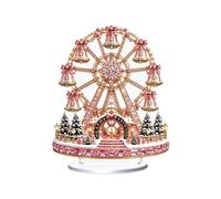Grande Roue de Noël Décoration de Table Rose Festive en Acrylique 2D | Statuette Grande Roue pour Bureau Pour Bureau Bibliothèque Vitrine de Boutique et Table à Manger 1