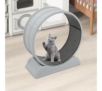 Grande roue d'exercice pour chat - Diamètre : 80 cm - Silencieuse - Avec tapis de protection contre les rayures - Roue libre pour l'entraînement en intérieur - Fermeture de sécurité et baguette de jeu