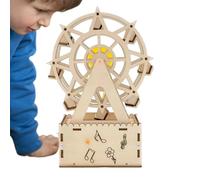 Grande Roue Musicale,Jouet Musical Grande Roue | Décoration de grandes roues de rotation | Casse-tête en bois grandes roues boîte à musique modèle Kits d'artisanat pour adolescents garçons filles