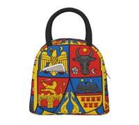 Grande Sac Isotherme Repas Enfants Garçons Filles Vintage Romania Emblème National Réutilisable Femmes Hommes Boîte À Déjeuner Étanche Glacière École Bureau Camping