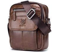 Grande Sacoche Homme BULLCAPTAIN - Cuir Véritable Marron - Sac Bandoulière Haut de Gamme - Pochette Travail & Business