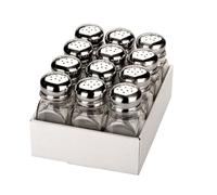 Grande salière en verre avec grande capacité, idéale pour un usage quotidien, robuste et facile à remplir, parfaite pour assaisonner les plats.