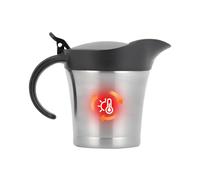 Grande saucière - 450 ml - Plat de service avec couvercle, pot à sauce de cuisine en acier inoxydable à double paroi | Récipient à bouillon isotherme avec poignée à charnière pour buffet, salade, fête