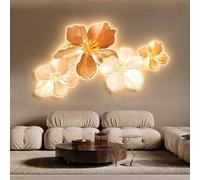 Grande Sculpture Murale À Suspendre Avec Lumière LED, Décoration Murale Florale Avec Finition En Porcelaine Cristal, Fresque Murale Créative À Effet 3D Pour L'entrée(B,100 * 55cm)