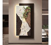 Grande Sculpture Murale En Forme De Poisson, Décoration Murale En Grès Avec Éclairage LED, Applique Murale Moderne Et Épurée À Neuf Poissons Avec Interface USB Pour Entrée(C,60 * 120cm)