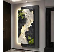 Grande Sculpture Murale En Forme De Poisson, Décoration Murale En Grès Avec Éclairage LED, Applique Murale Moderne Et Épurée À Neuf Poissons Avec Interface USB Pour Entrée(B,50 * 100cm)