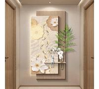 Grande Sculpture Murale En Grès Sans Cadre, Double Couche, Décoration Murale 3D, Applique Murale À Neuf Poissons Pour Entrée De Salon(C,40 * 80cm)