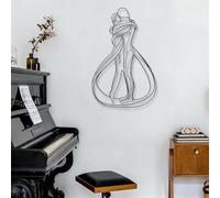Grande Sculpture Murale en métal épais, représentant Un Couple s'embrassant, décoration Murale Homme-Femme en métal, Lignes minimalistes, Symboles d'amour, Art Romantique, Anniversaire de Couple, déc