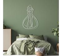 Grande Sculpture Murale en métal épais, représentant Un Couple s'embrassant, décoration Murale Homme-Femme en métal, Lignes minimalistes, Symboles d'amour, Art Romantique, Anniversaire de Couple, déc